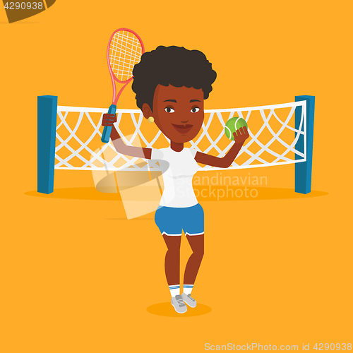 Image of Female tennis player vector illustration.