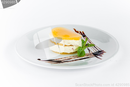 Image of The dessert or cake over a white background.