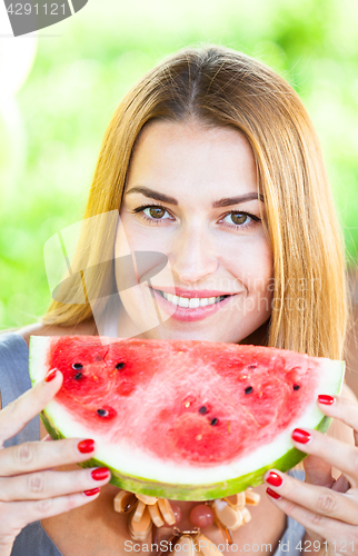 Image of woman with a watermelon