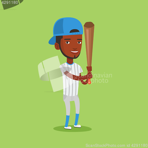 Image of Baseball player with bat vector illustration.