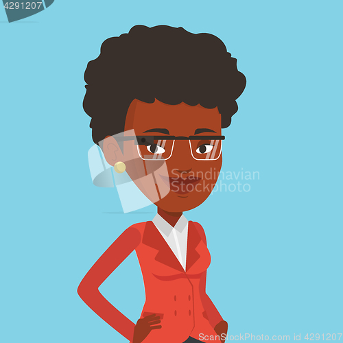 Image of Woman wearing smart glass vector illustration.