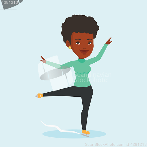 Image of Female figure skater vector illustration.