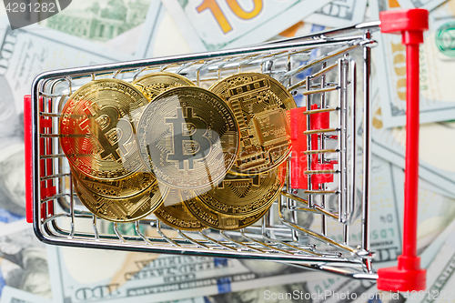 Image of Shopping cart with bitcoins