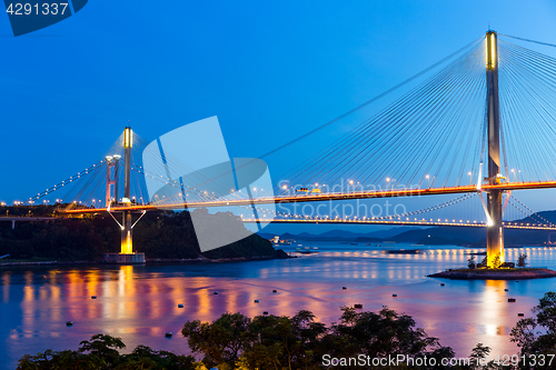 Image of Hong Kong bridge at sunset