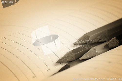 Image of Color pencil and agenda