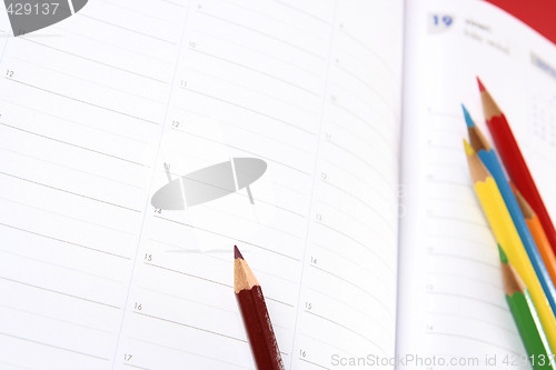 Image of Color pencil and agenda