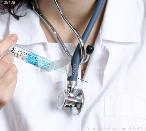 Image of Portrait of a young doctor with stethoscope.