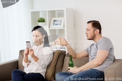 Image of couple having argument at home