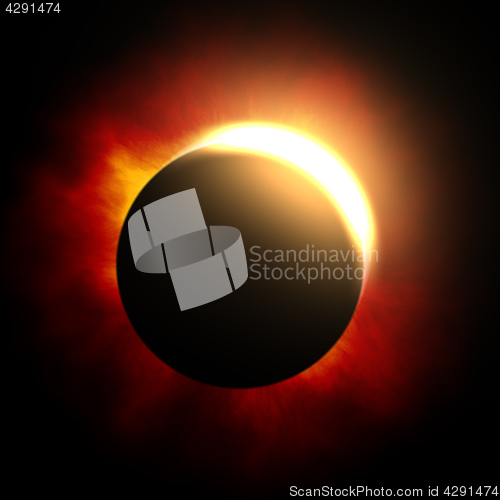 Image of the beginning of a solar eclipse