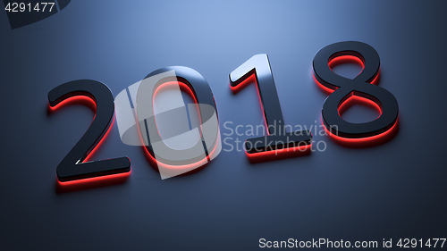 Image of the number 2018 for new year holidays