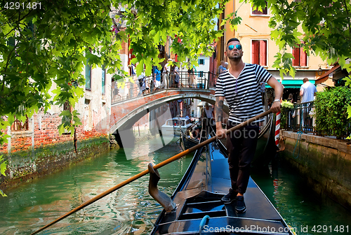 Image of Gondolier in Venice