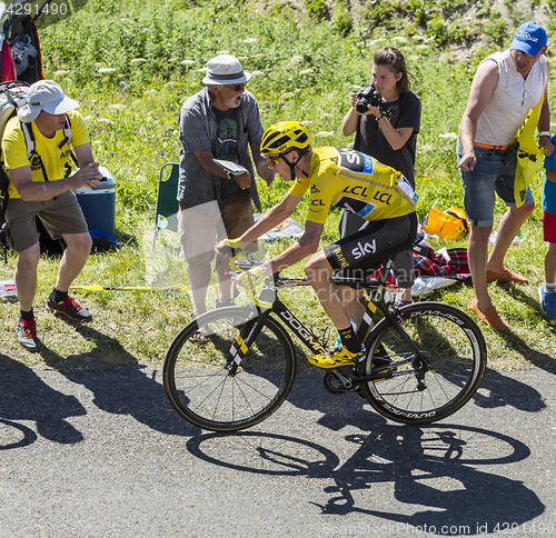 Image of Cristopher Froome in Yellow Jersey - Tour de France 2016