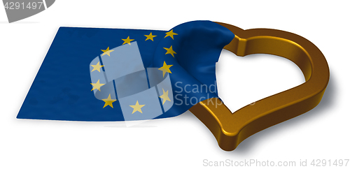 Image of  flag of the european union and heart symbol - 3d rendering