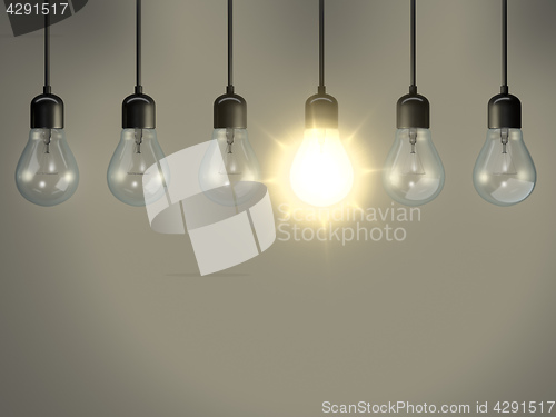 Image of some bulbs one is lighting