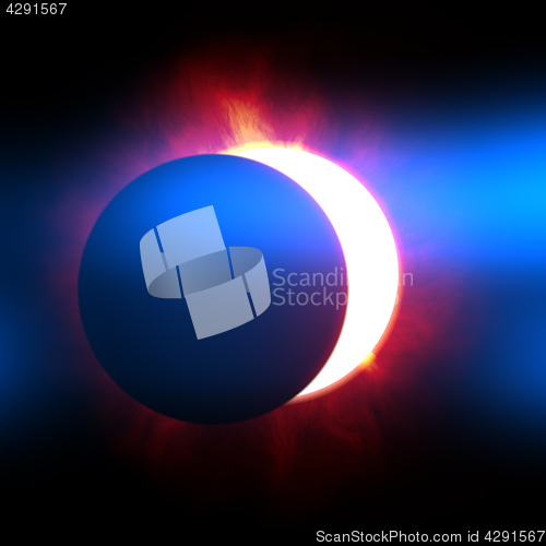 Image of the beginning of a solar eclipse