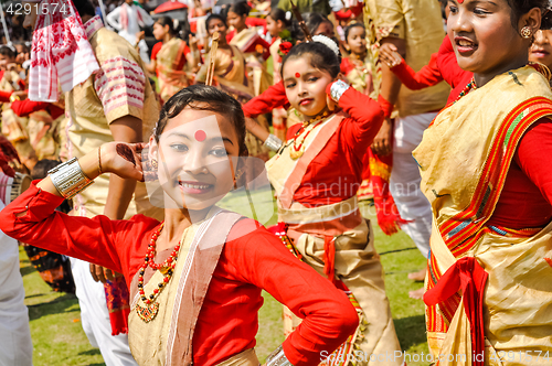 Image of Girl with red dot in Assam
