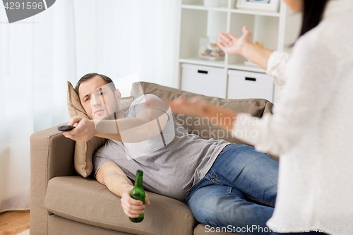 Image of couple having argument at home