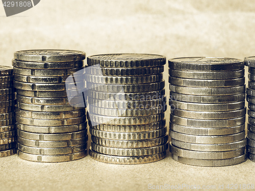 Image of Vintage Euro coins pile