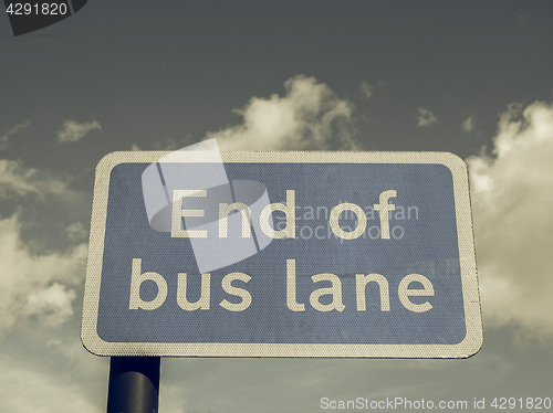 Image of Vintage looking End of bus lane