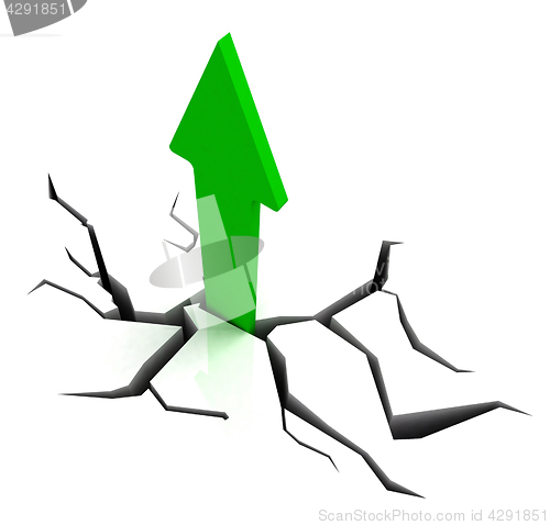 Image of Green Upward Arrow Shows Breakthrough