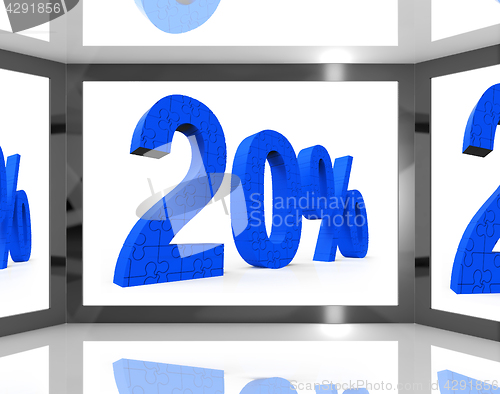 Image of 20 On Screen Showing Twenty Percent Off And Price Deals