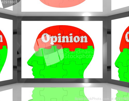 Image of Opinion On Brain On Screen Showing Personal Opinion