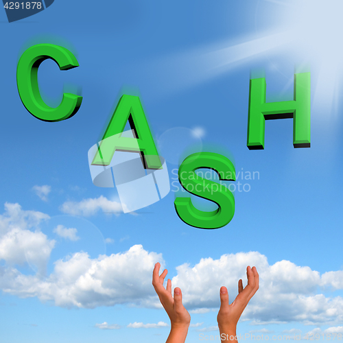 Image of Catching Cash Letters As Symbol For Currency And Finance