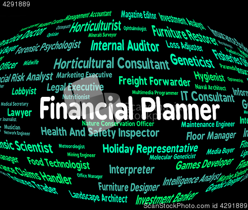 Image of Financial Planner Means Word Planning And Hire