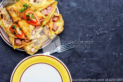 Image of Pancakes with meat to pancake week