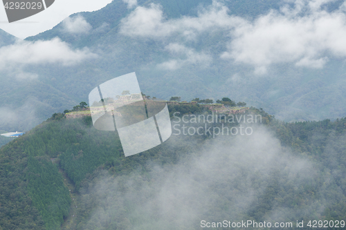 Image of Japanese Takeda Castle and sea of cloud