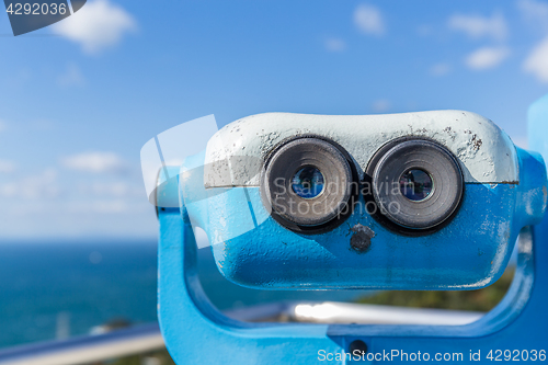 Image of Coin operated binoculars at seaside