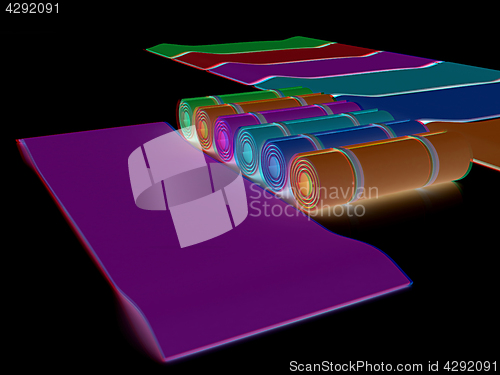 Image of karemats. 3D illustration. Anaglyph. View with red/cyan glasses 