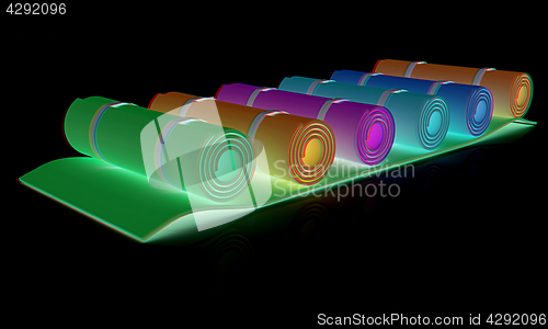 Image of karemats. 3D illustration. Anaglyph. View with red/cyan glasses 