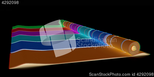 Image of karemats. 3D illustration. Anaglyph. View with red/cyan glasses 