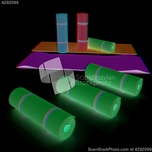 Image of karemats. 3D illustration. Anaglyph. View with red/cyan glasses 