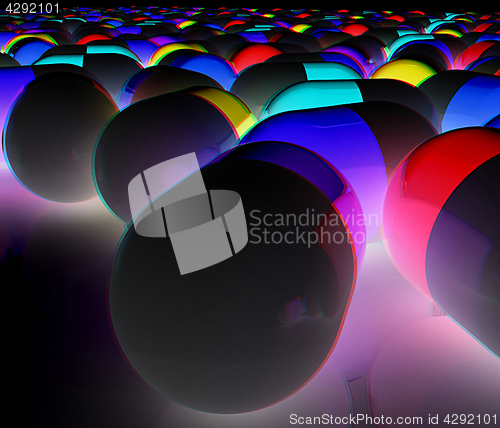 Image of Tablets background. 3D illustration. Anaglyph. View with red/cya