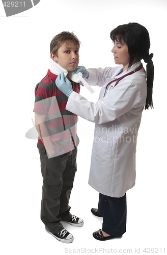 Image of Doctor with neck brace