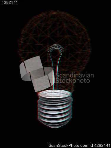 Image of lamp. 3D illustration. Anaglyph. View with red/cyan glasses to s