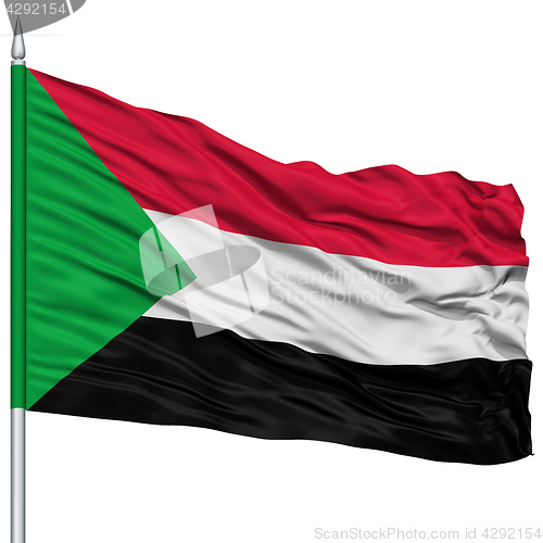 Image of Sudan Flag on Flagpole