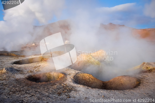 Image of Sol de manana geothermal field in sud Lipez reserva, Bolivia