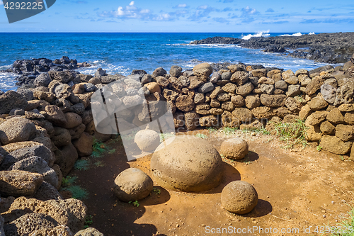 Image of Magnetic stones, ahu Te Pito Kura, easter island