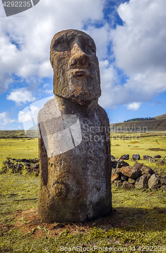 Image of Moai statue, ahu Tongariki, easter island