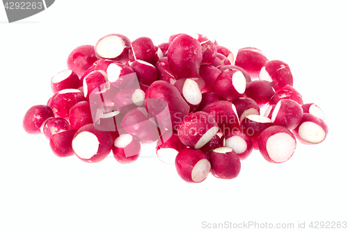 Image of Pile of radish isolated on white background