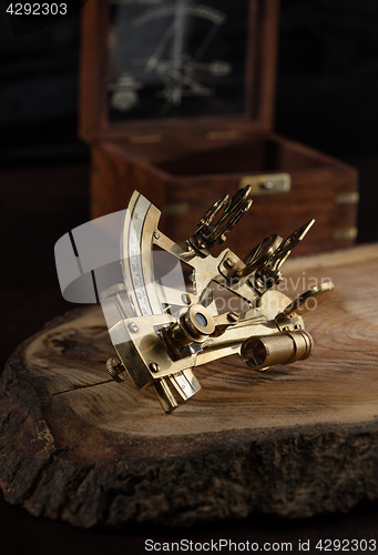 Image of vintage still life with sextant