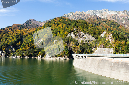 Image of Kurobe dam and water pond