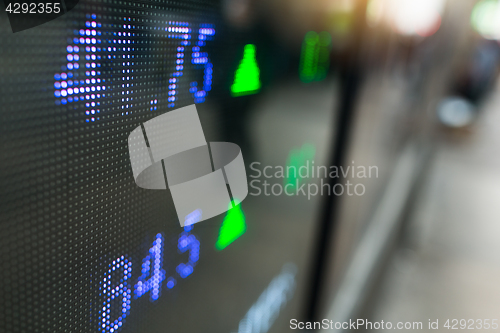 Image of Stock market price on display