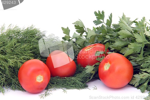Image of tomatos with herbs