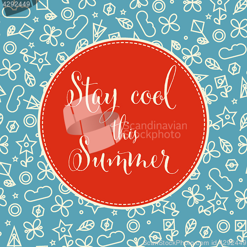 Image of summer background with doodle floral elements