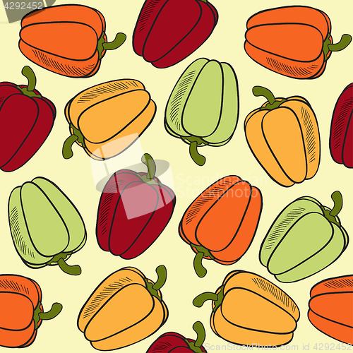 Image of seamless pattern with peppers