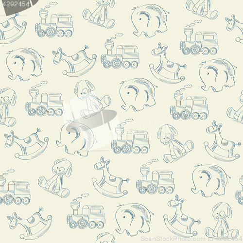 Image of seamless pattern with retro toys